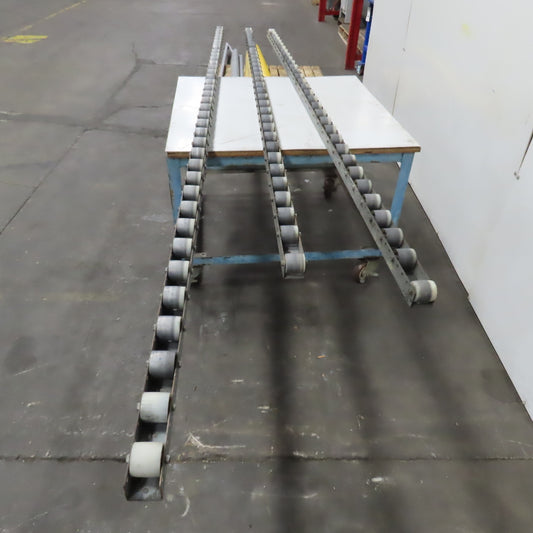 2.1" x 1.88" W Poly Skate Wheel Conveyor Roller Rail 10', 12', 125" OAL Lot Of 3