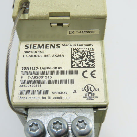 Siemens 6SN1118-0DM31-0AA2 Control Module Simodrive 6SN1123-1AB00-0BA2 LT Module