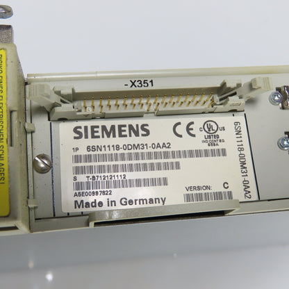Siemens 6SN1118-0DM31-0AA2 Control Module Simodrive 6SN1123-1AB00-0BA2 LT Module