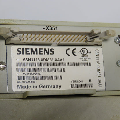 Siemens 6SN1118-0DM31-0AA1 Control Module Simodrive 6SN1123-1AB00-0CA2 Module