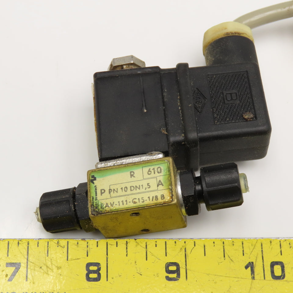 AVS Romer EAV-111-C15-1/8B 1/8" Compression Tube Solenoid Valve 110V 50/60Hz