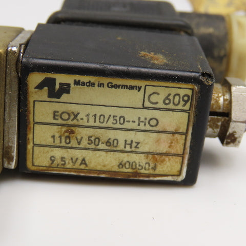 AVS Romer EAV-111-C15-1/8B 1/8" Compression Tube Solenoid Valve 110V 50/60Hz