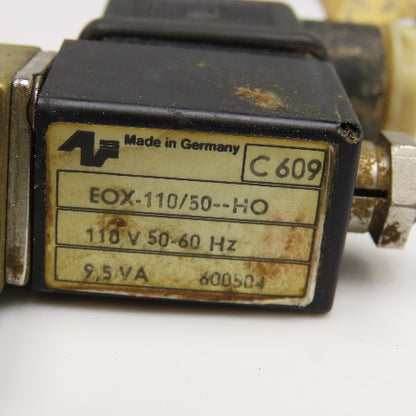 AVS Romer EAV-111-C15-1/8B 1/8" Compression Tube Solenoid Valve 110V 50/60Hz