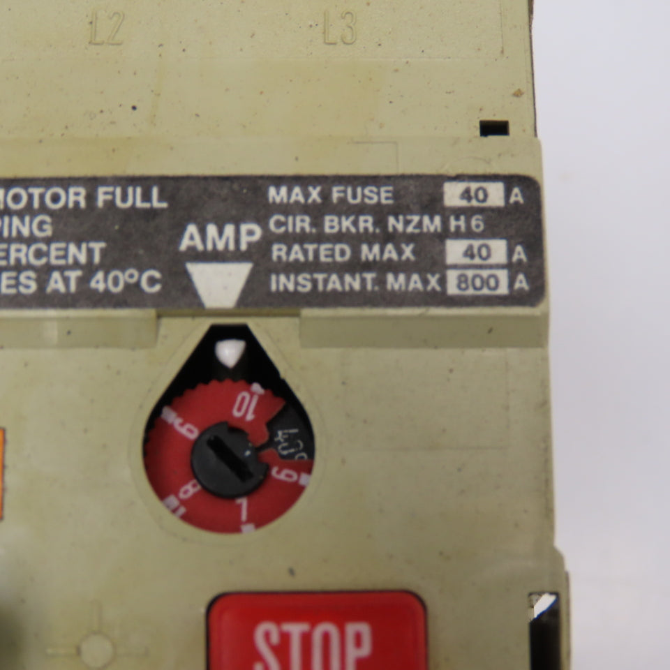 Klockner-Moeller PKZM0-10,0-NA Manual Motor Starter 600V 10Hp 3Ph 6-10A Trip