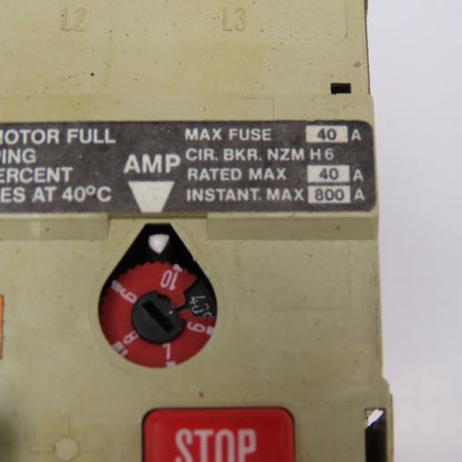Klockner-Moeller PKZM0-10,0-NA Manual Motor Starter 600V 10Hp 3Ph 6-10A Trip