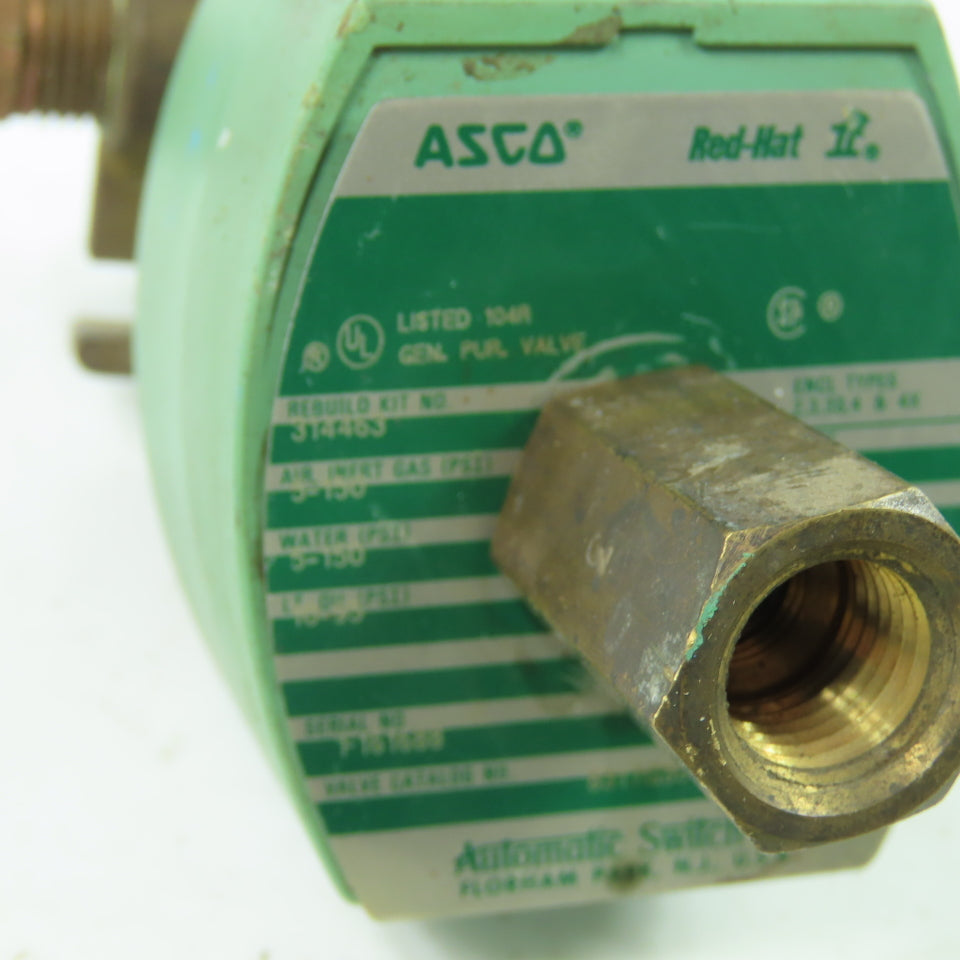 Asco 8317G35 Solenoid Valve 1/4" 120V Coil 10-99PSI Oil 5-150PSI Gas Air