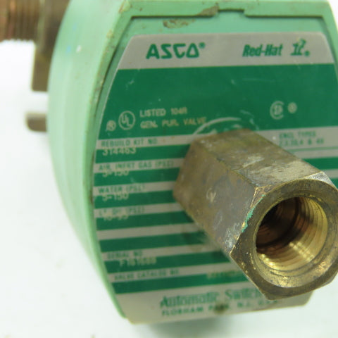 Asco 8317G35 Solenoid Valve 1/4" 120V Coil 10-99PSI Oil 5-150PSI Gas Air