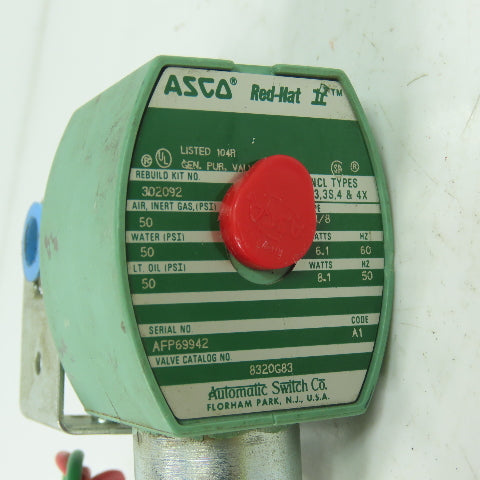 Asco 8320G83 Solenoid Valve 1/8" 120V Coil 50PSI Oil Gas Air