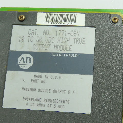 Allen Bradley 1771-OBN 1771-0BN 10-30VDC High True Output Module