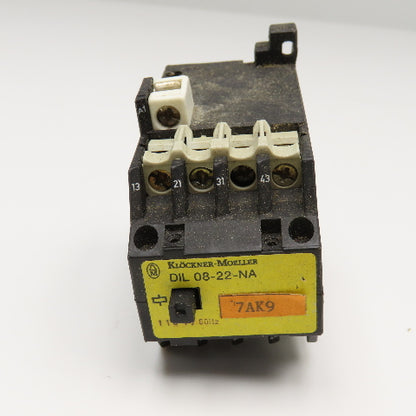 Klockner Moeller DIL 08-22-NA 300VAC 10A Max Contactor 110V 60Hz Coil