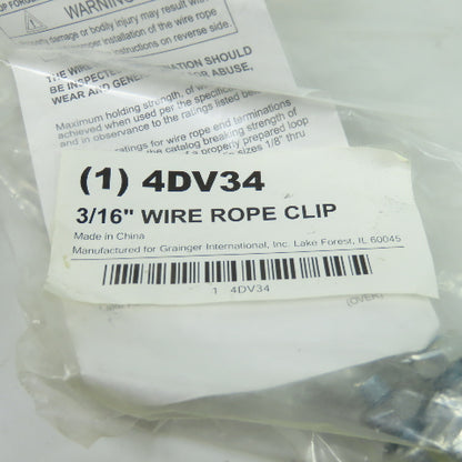 Grainger 4DV34 3-16" Wire Rope Clip Lot Of 26