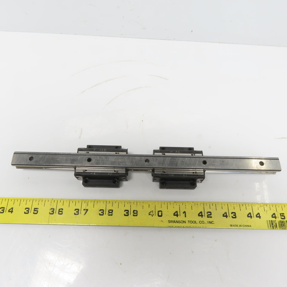 THK HSR15 Y6B28 Linear (2) Bearing Blocks & 280mm Long Rail