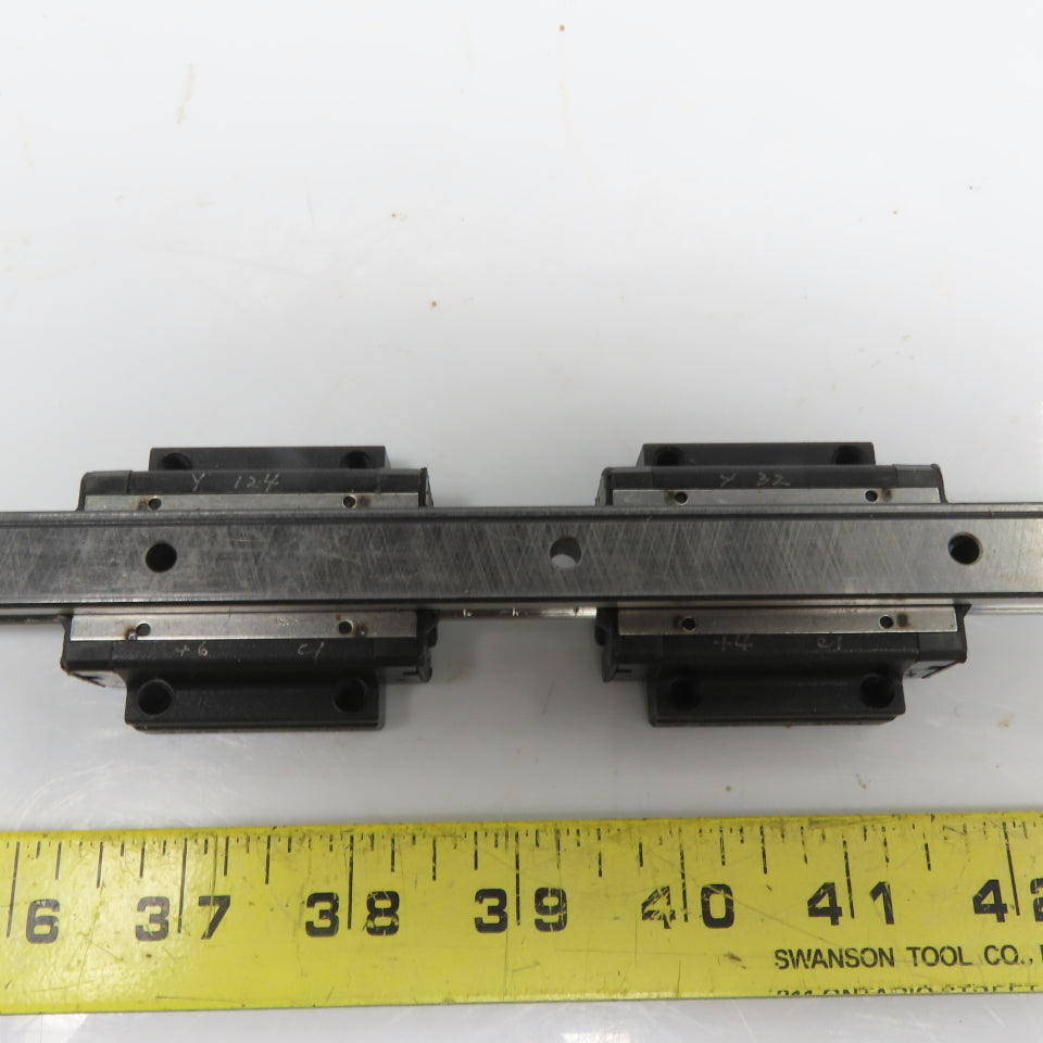 THK HSR15 Y6B28 Linear (2) Bearing Blocks & 280mm Long Rail