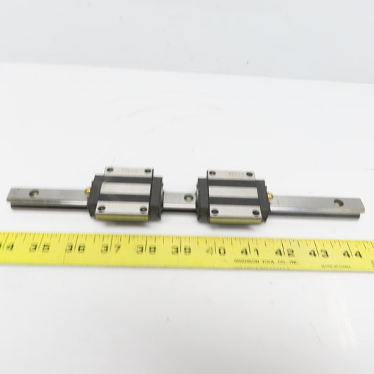 THK HSR15 Y6B28 Linear (2) Bearing Blocks & 280mm Long Rail