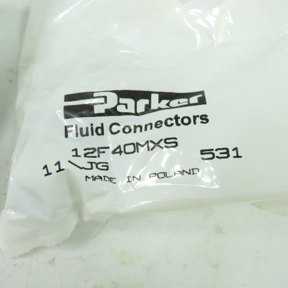 Parker 12F40MXS Fluid Connector Male 11/JG Lot Of 2