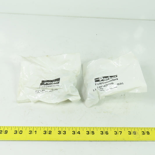 Parker 12F40MXS Fluid Connector Male 11/JG Lot Of 2