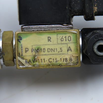 AVS Romer EAV-111-C15-1/8B 1/8" Solenoid Valve 110V 50/60Hz W/ Regulator