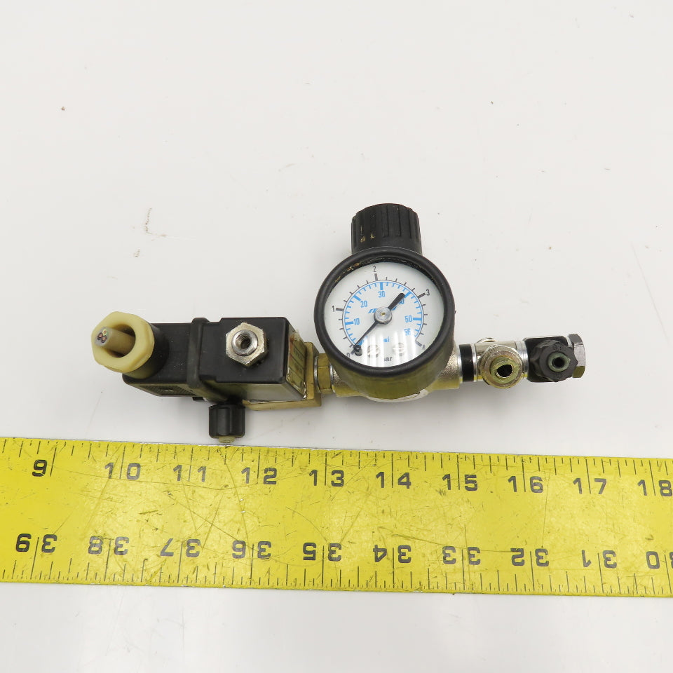 AVS Romer EAV-111-C15-1/8B 1/8" Solenoid Valve 110V 50/60Hz W/ Regulator