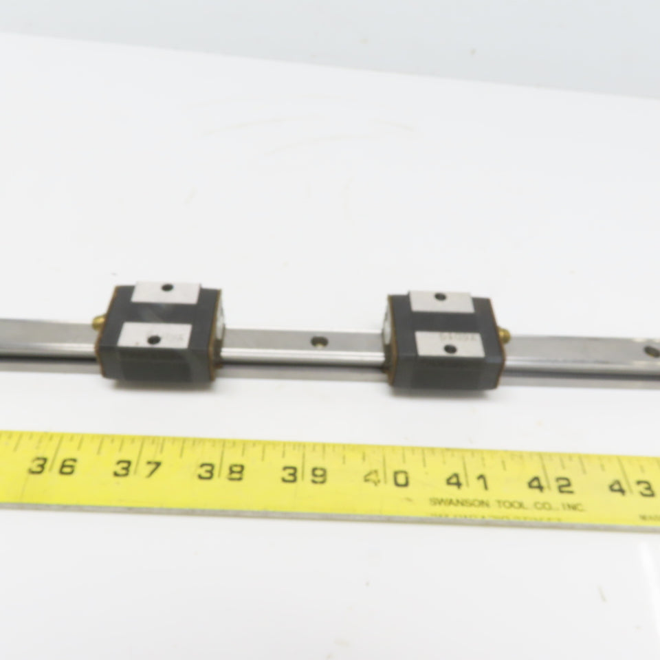 THK HSR15V Y6D19 Linear (2) Bearing Blocks & 280mm Long Rail