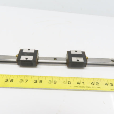 THK HSR15V Y6D19 Linear (2) Bearing Blocks & 280mm Long Rail