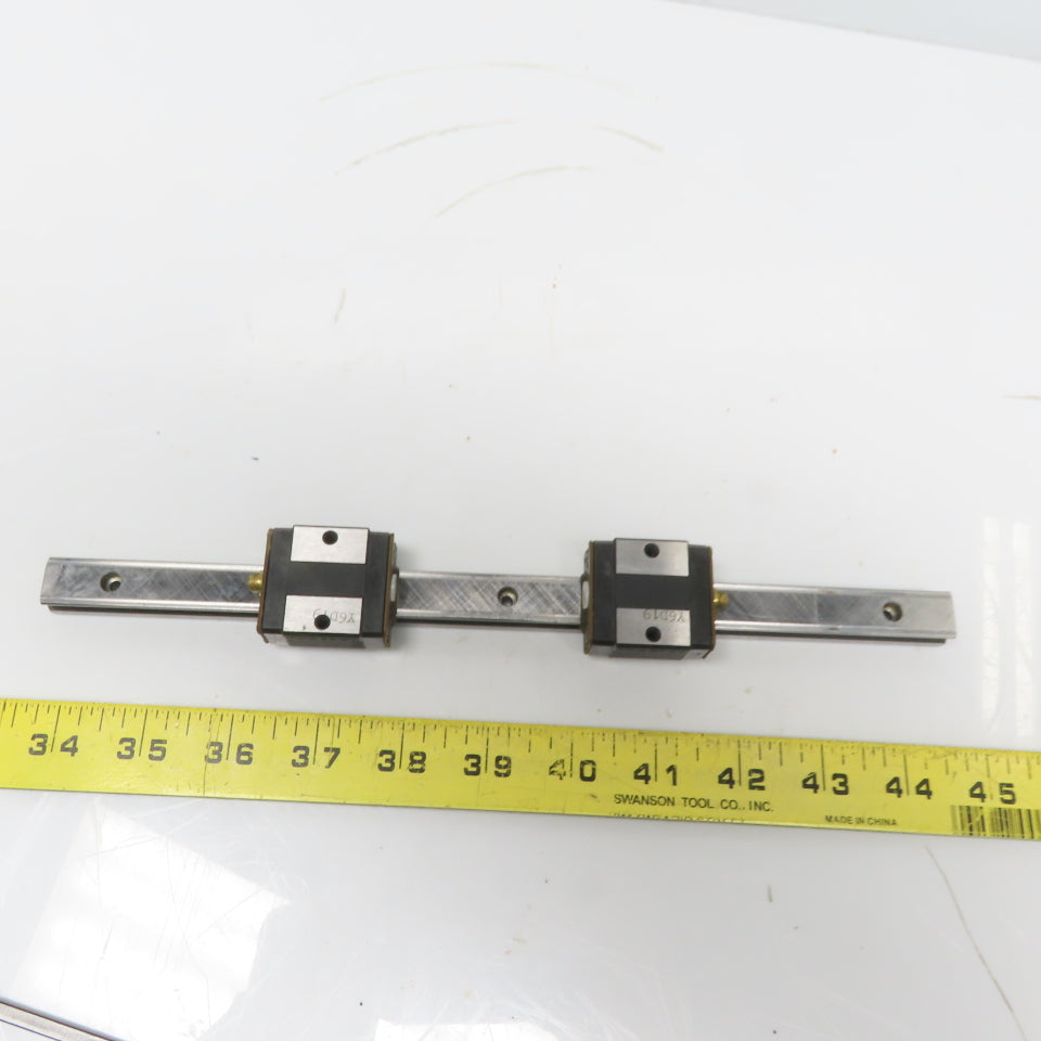 THK HSR15V Y6D19 Linear (2) Bearing Blocks & 280mm Long Rail