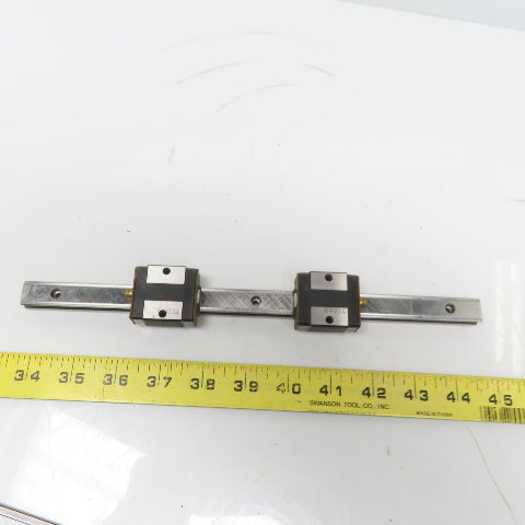 THK HSR15V Y6D19 Linear (2) Bearing Blocks & 280mm Long Rail
