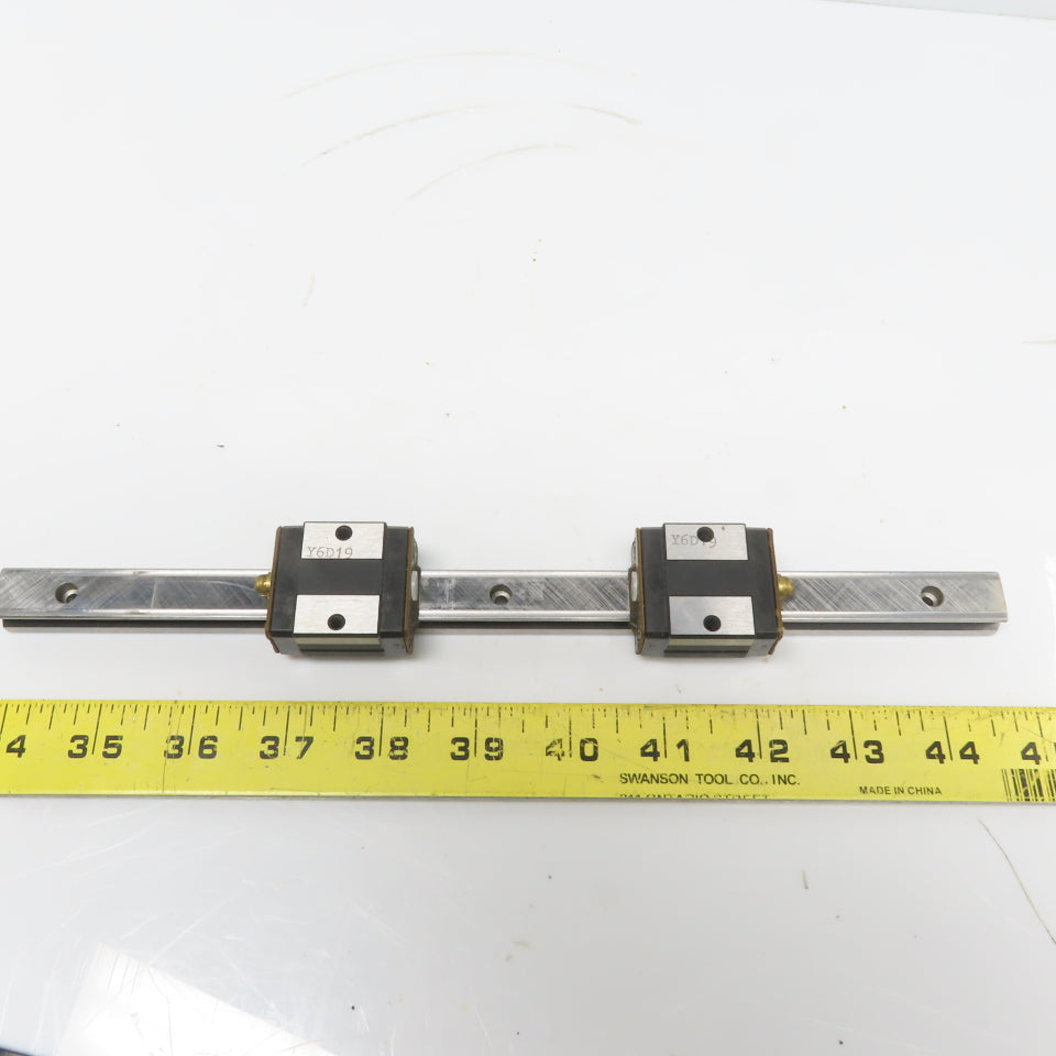 THK HSR15V Y6D19 Linear (2) Bearing Blocks & 280mm Long Rail