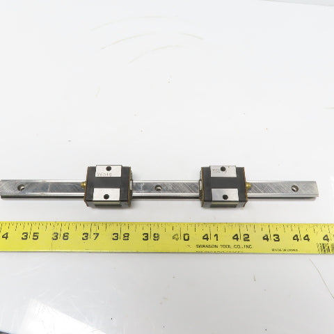 THK HSR15V Y6D19 Linear (2) Bearing Blocks & 280mm Long Rail