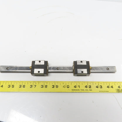 THK HSR15V Y6D19 Linear (2) Bearing Blocks & 280mm Long Rail