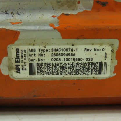 API Elmo 3HAC10674-1 ABB AC Servo Motor Rev 0 W/ TS2640N141E172 Encoder
