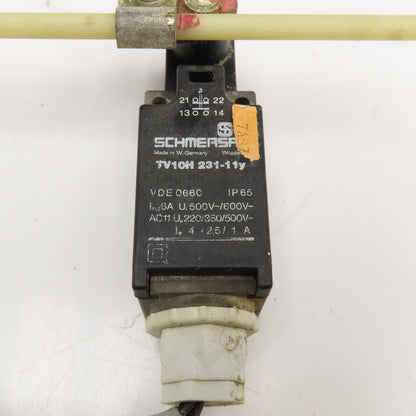 Schmersal TV10H 231-11Y 600V Cam Roller Limit Switch