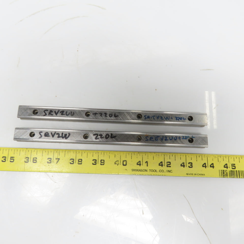 THK SR15V2UU+220L Linear Guide Rail 220mm Long Lot of 2