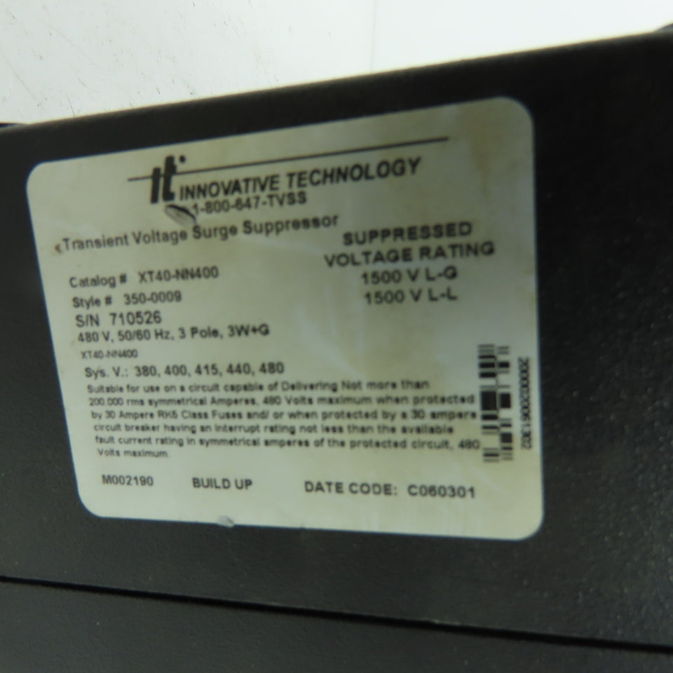 Innovative Technology XT40-NN400 Transient Voltage Surge Suppressor 350-0009