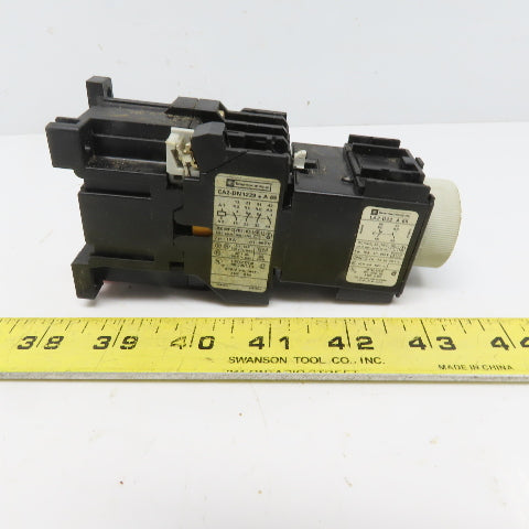 Telemecanique CA2-DN 129 Relay Contactor W/Travail LA2-D22 On Delay 0.1-30S