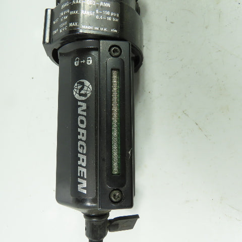 Norgren B64G-NAK-QD3-RMN Pneumatic Filter Regulator 250PSI Max 6-150PSI Range