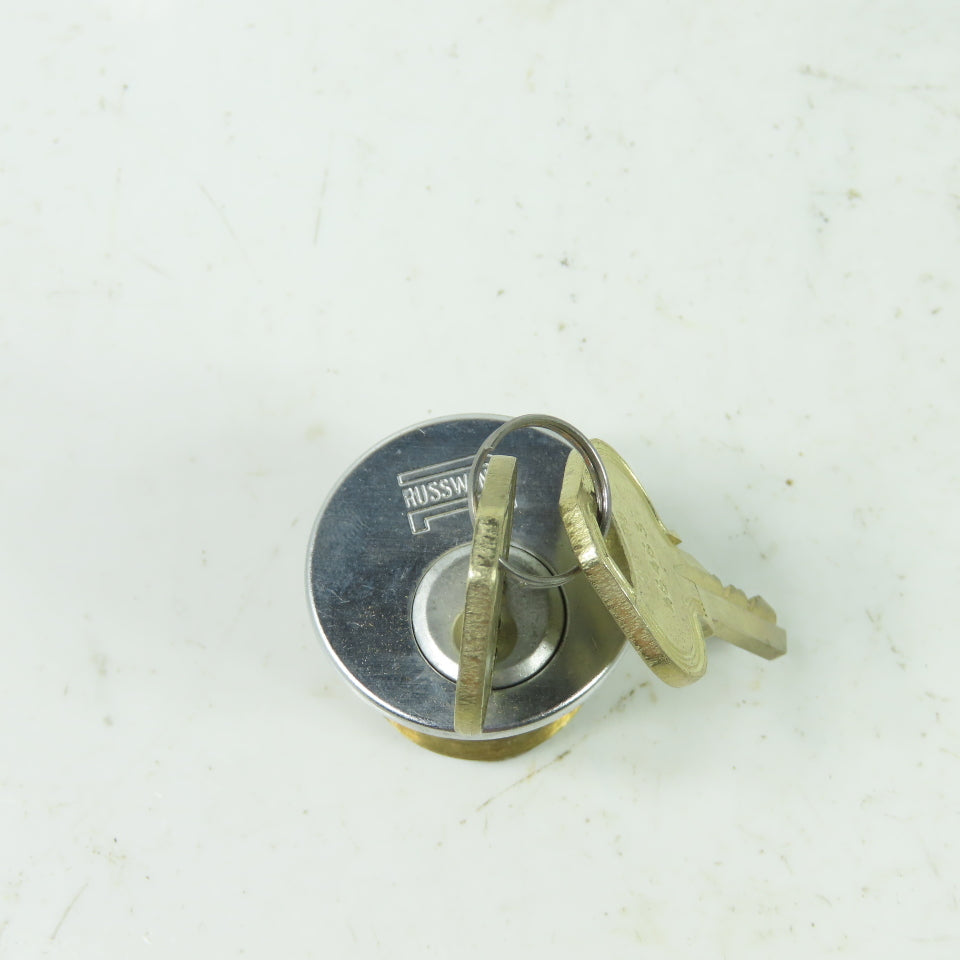 Russwin Brass Lock Cylinder With 2 Keys NEW