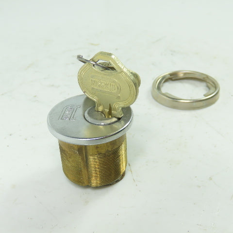 Russwin Brass Lock Cylinder With 2 Keys NEW