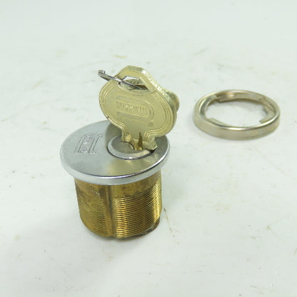 Russwin Brass Lock Cylinder With 2 Keys NEW