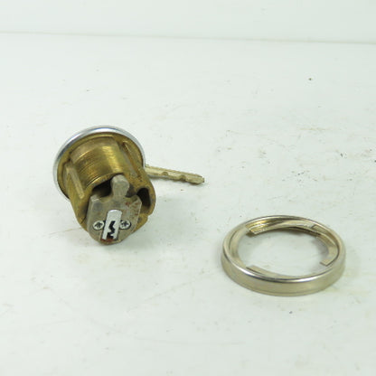 Russwin Brass Lock Cylinder With 2 Keys NEW