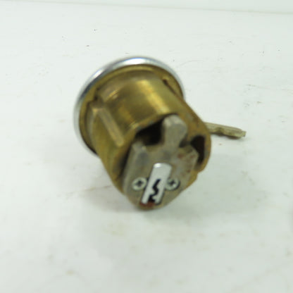 Russwin Brass Lock Cylinder With 2 Keys NEW