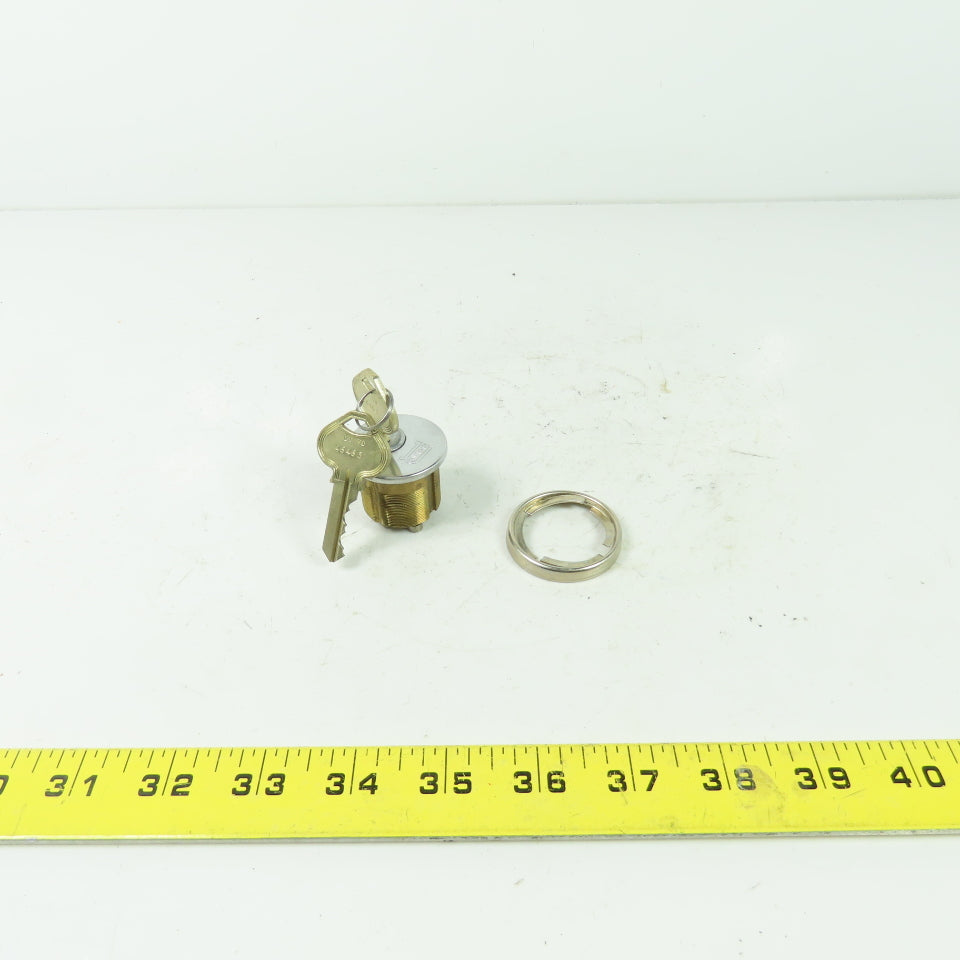 Russwin Brass Lock Cylinder With 2 Keys NEW