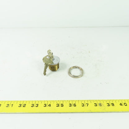 Russwin Brass Lock Cylinder With 2 Keys NEW