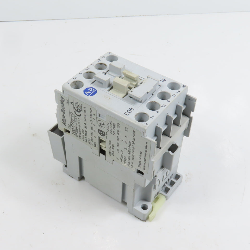 Allen Bradley 100-C09*10 Ser A C09 Contactor 600VAC Max W/ 120V 50/60HZ Coil