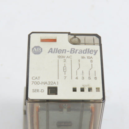 Allen Bradley 700-HA32A1 General Purpose Tube Base Relay 120VAC Coil W/ Base