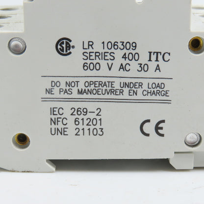 ITC LR 106309 Series 400 30A 600V 3-Pole Fuse Holders