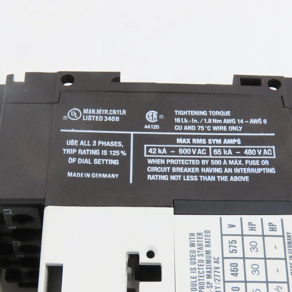 Moeller ZM-40-PKZ2 Manual Motor Starter Protector 30HP 460V 32-40A (Clean)