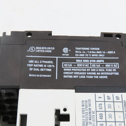 Moeller ZM-40-PKZ2 Manual Motor Starter Protector 30HP 460V 32-40A (Clean)