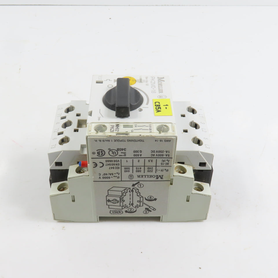 Moeller PKZM0-16 Manual Motor Starter Protector 1.0-1.6A 1HP