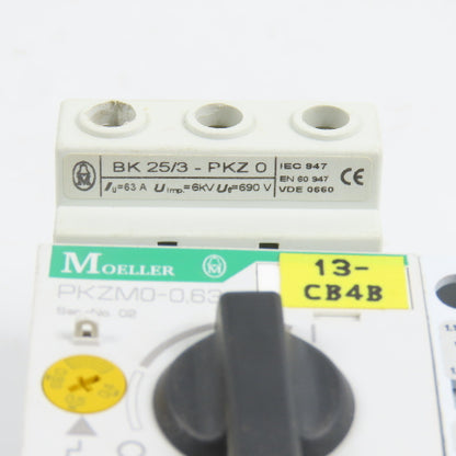 Moeller PKZM0-0.63 Manual Motor Starter Protector 0.4-0.63 1/2HP
