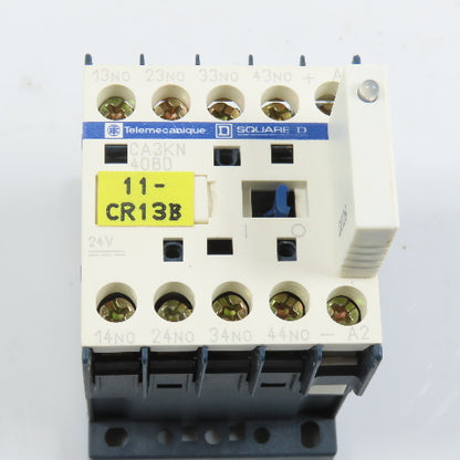 Schneider CA3KN 40BD 24V DC Control Relay W/ LA4KE1B